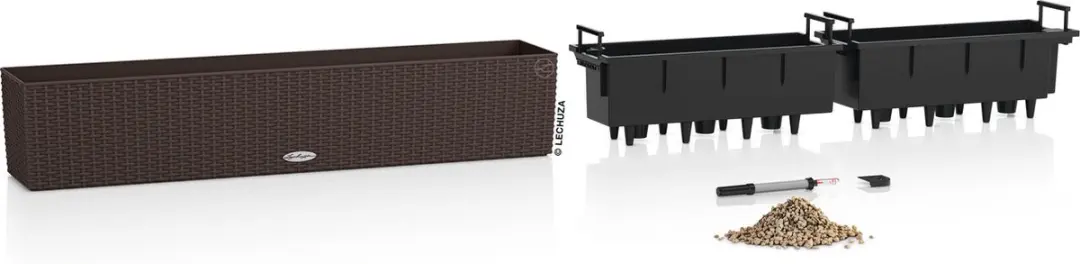 Lechuza BALCONERA Cottage 100 Plantenbak - Mokka - afbeelding 3 van 6