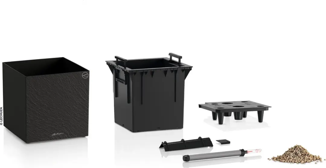 Lechuza CANTO Slatestone 30 low plantenbak - donkergrijs - afbeelding 4 van 6