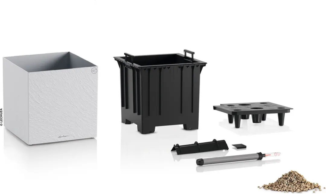 Lechuza CANTO Slatestone 40 low Plantenbak - lichtgrijs - afbeelding 3 van 6