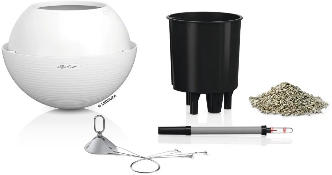 Lechuza BOLA Color 32 Plantenbak - Wit - All-in-One Set - afbeelding 5 van 6