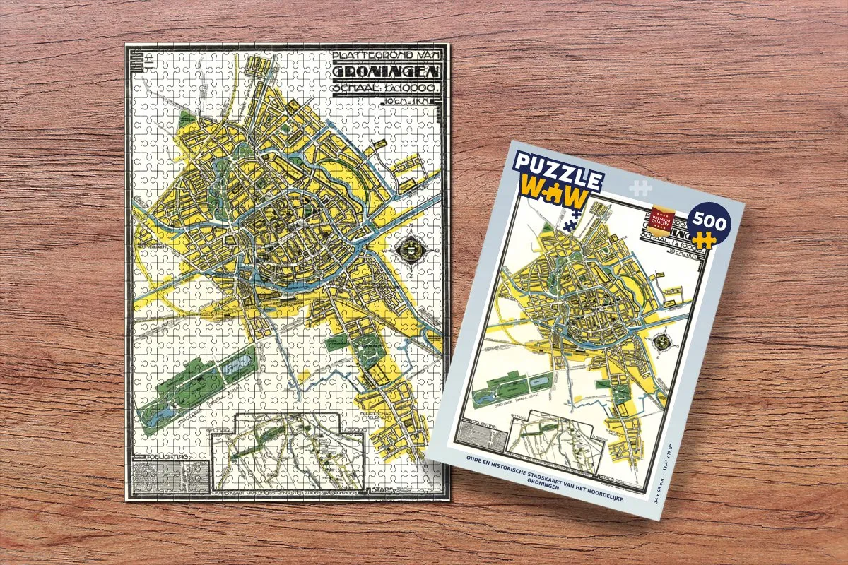 PuzzleWow Groningen Antiek Legpuzzel 500 Stuks - Multicolor