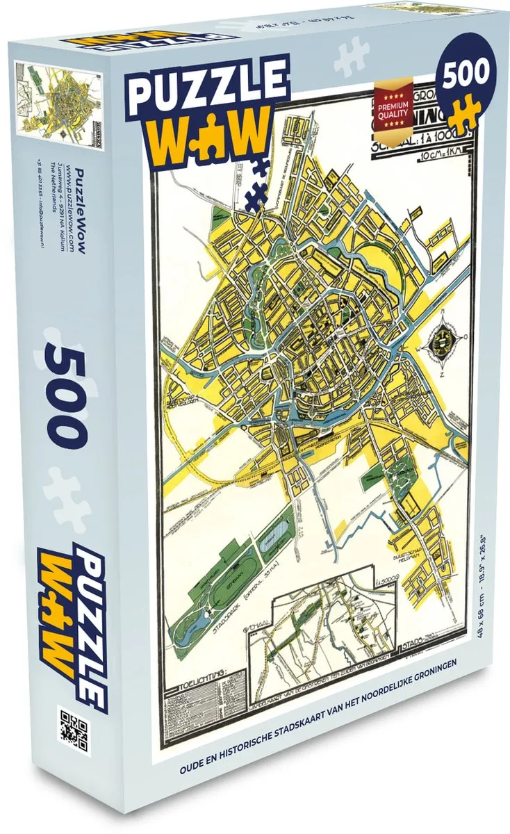 PuzzleWow Groningen Antiek Legpuzzel 500 Stuks - Multicolor
