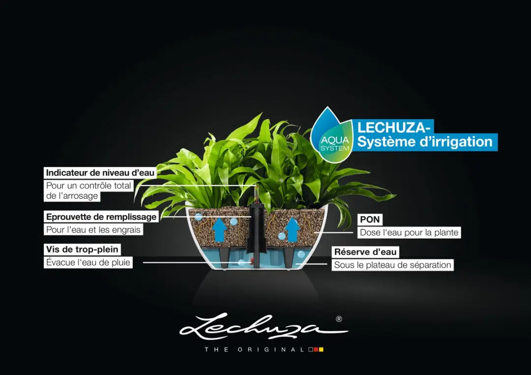 Lechuza NAVIO Color 10 Plantenbak met Waterreservoir - Leisteengrijs - afbeelding 4 van 6