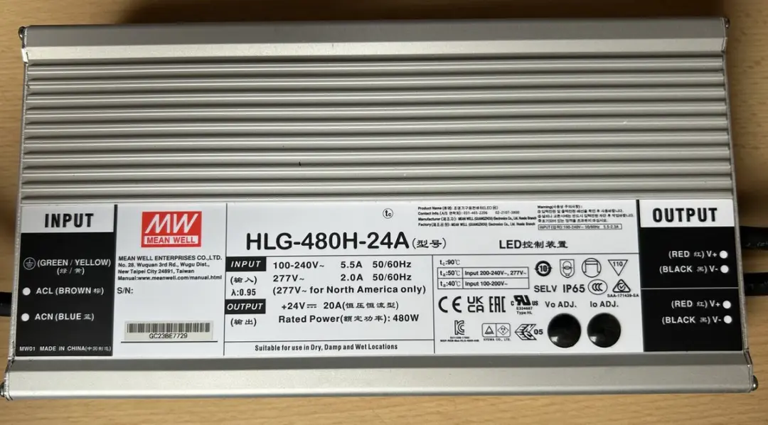 Mean Well HLG-480H-24A LED-driver 480W