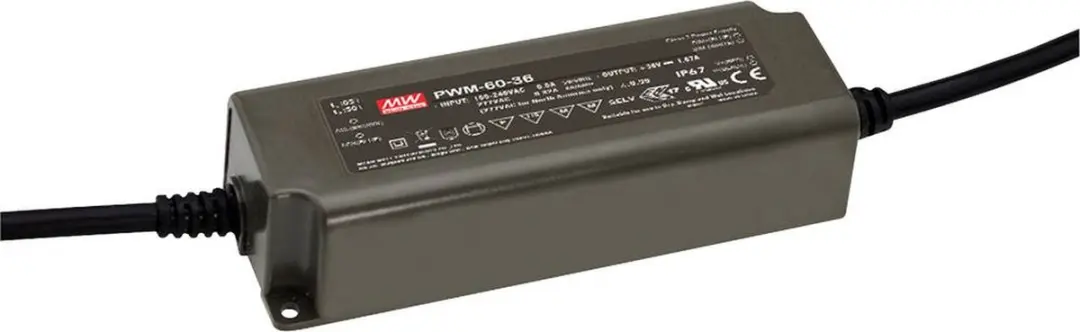 Mean Well PWM-60-24KN LED-driver Constante spanning 60 W 2.50 A 24 V/DC Dimbaar,