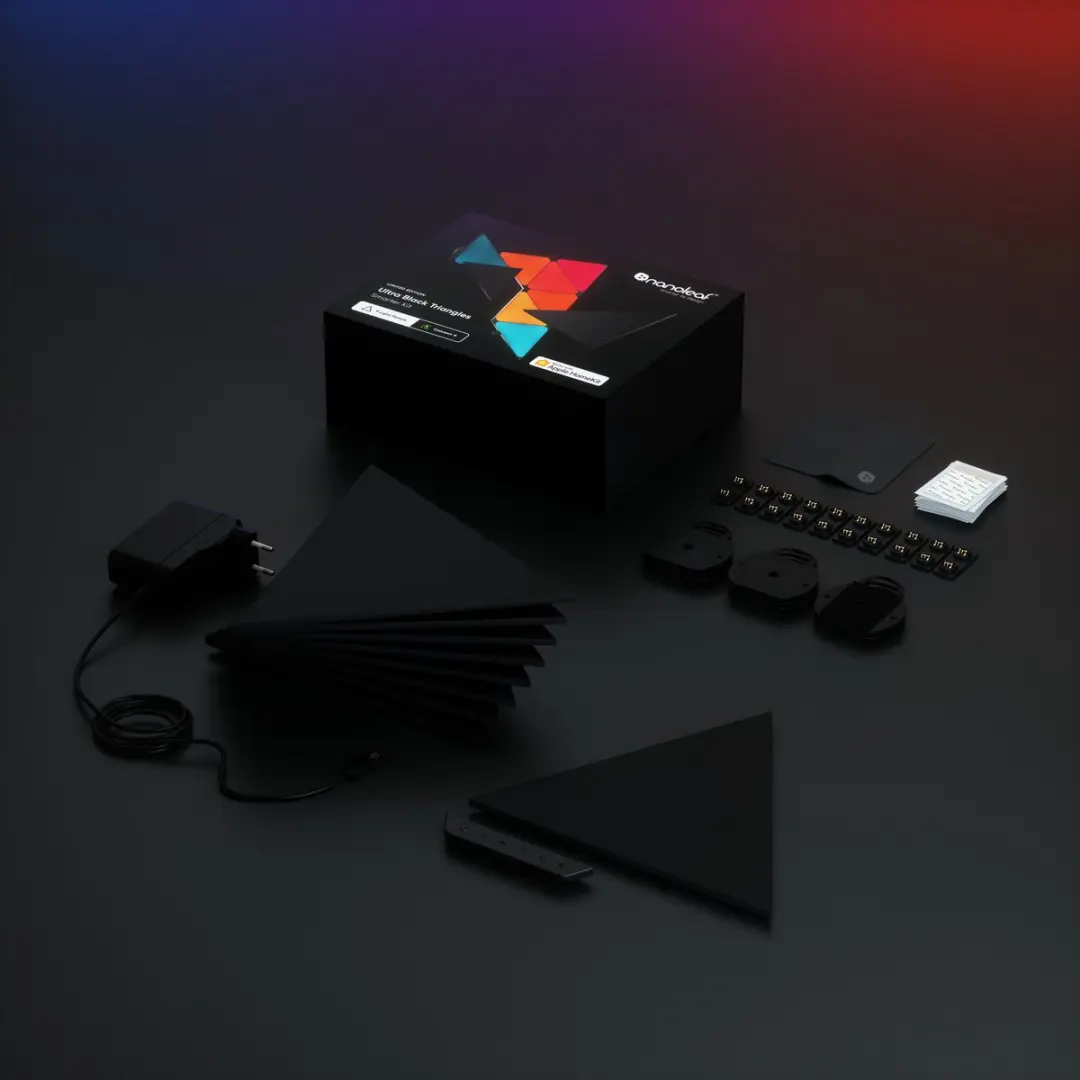 Nanoleaf Shapes Limited Edition Ultra Black Triangles Starter Kit (9 Panels) - afbeelding 2 van 6