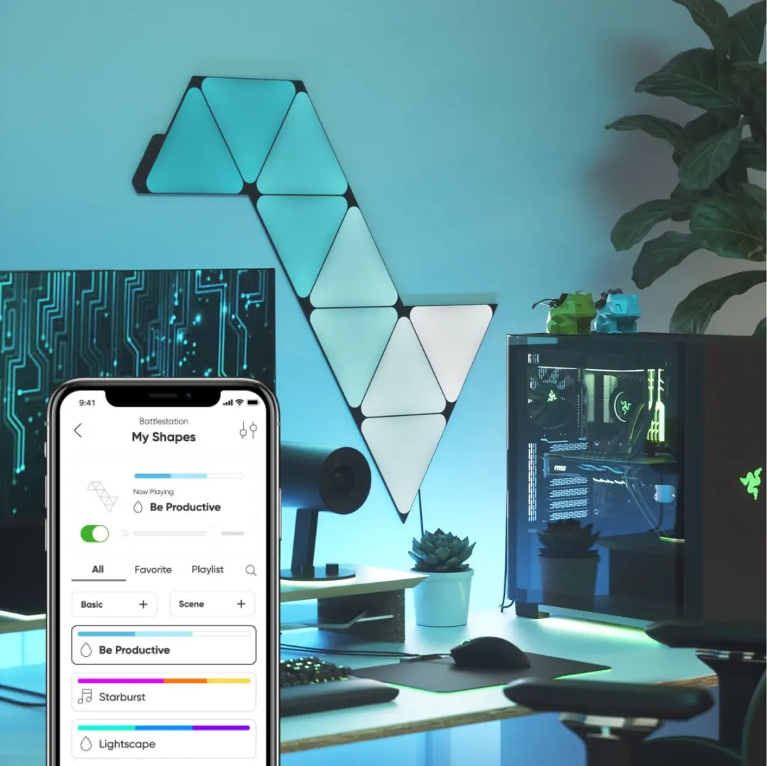 Nanoleaf Shapes Limited Edition Ultra Black Triangles Starter Kit (9 Panels) - afbeelding 5 van 6