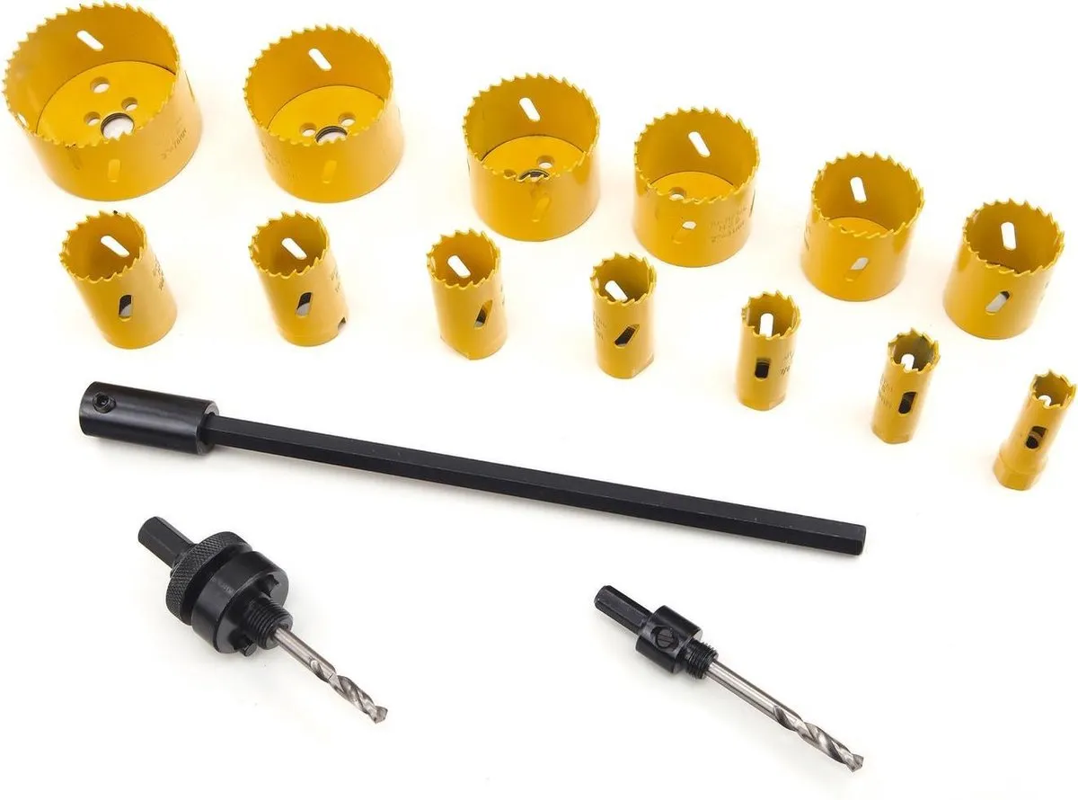 HBM 16-delige Bi-Metaal Gatzagenset Ø7.6cm