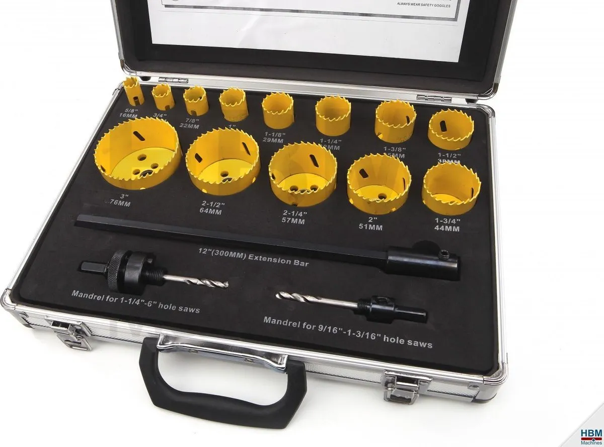 HBM 16-delige Bi-Metaal Gatzagenset Ø7.6cm