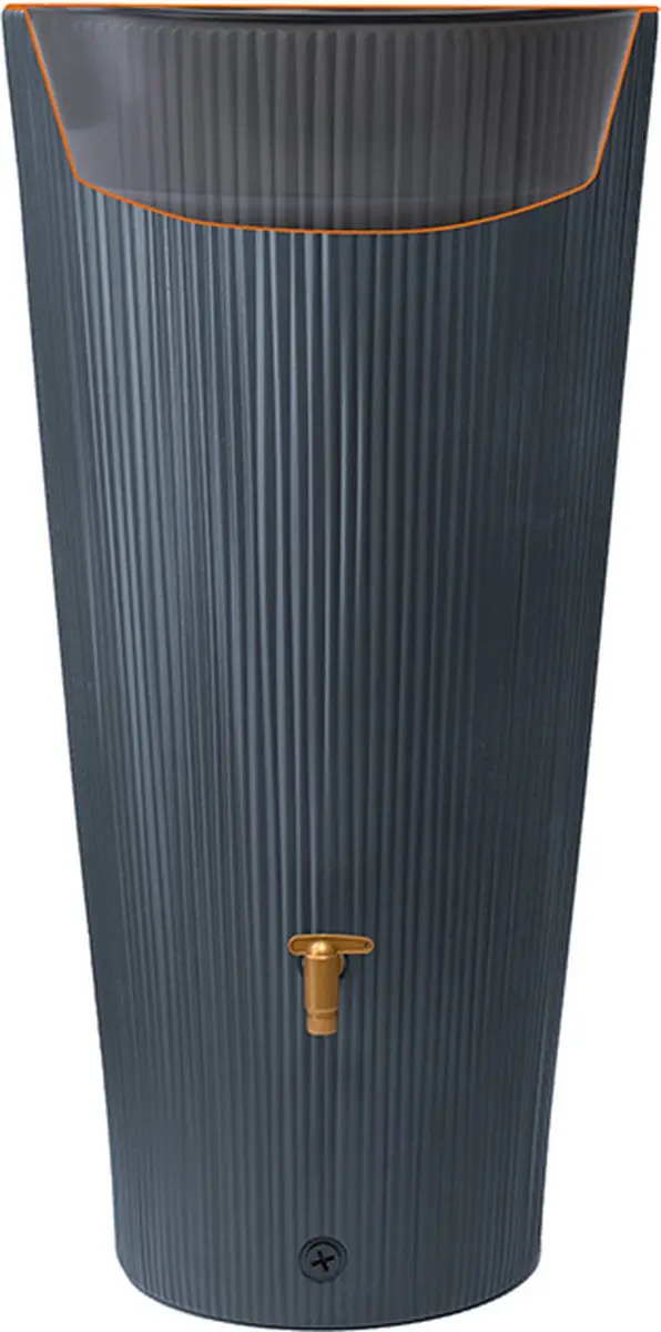 Graf regenton Vaso 220 L -grafietgrijs-met kraantje -met vulautomaat voor rechth