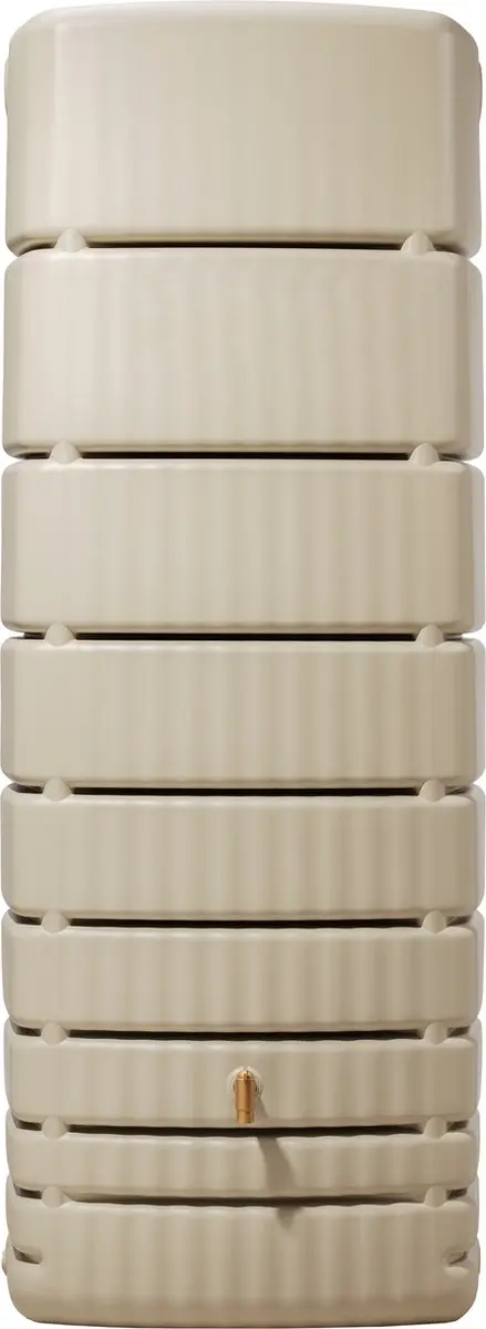 Graf regenton Slim Beige 650 L-met kraantje-met vulautomaat voor rechthoekige re