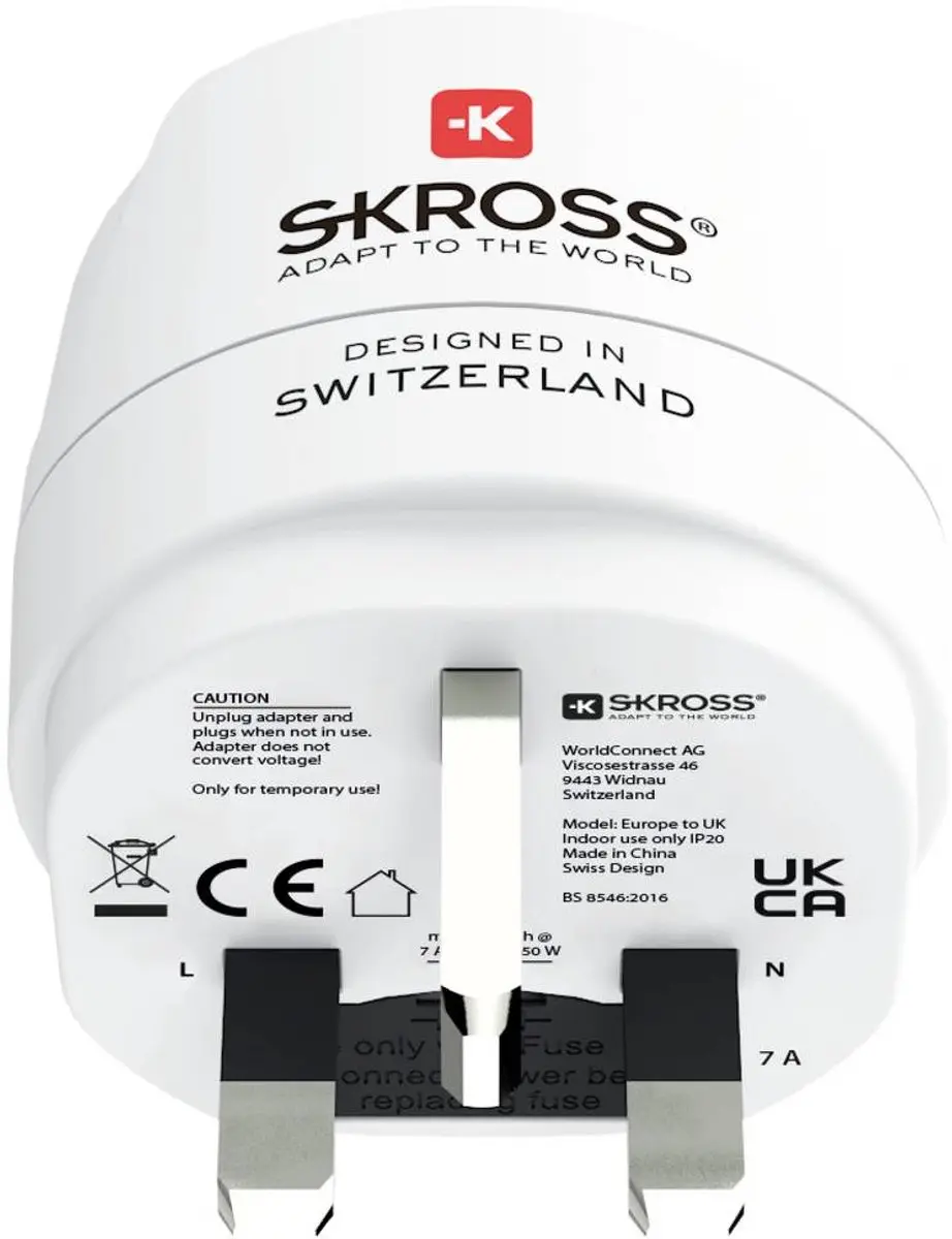 Skross 1.500230C-E Reisstekker - Wit - afbeelding 3 van 6