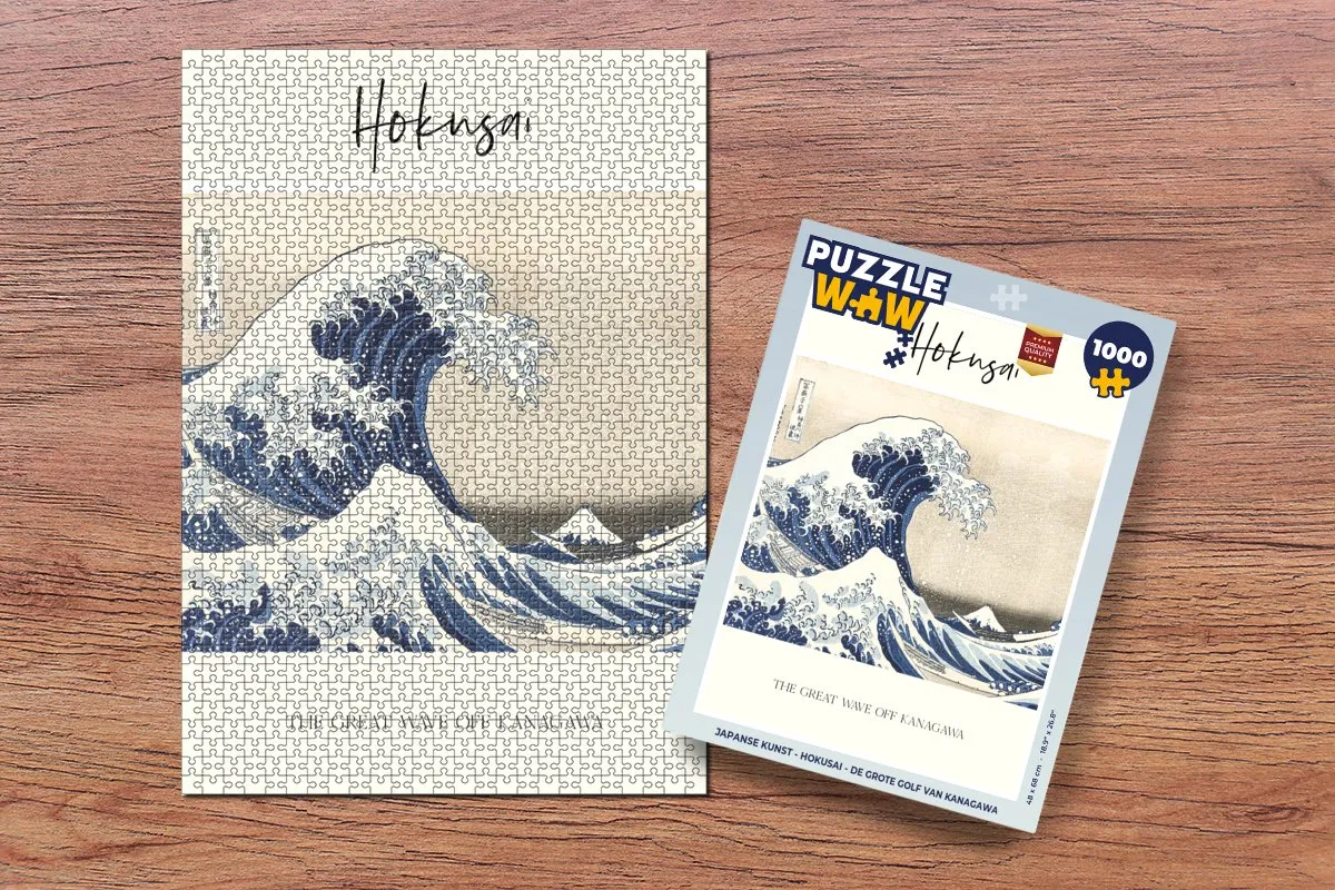 PuzzleWow Hokusai De grote golf van Kanagawa Legpuzzel 1000 Stuks - Multicolor