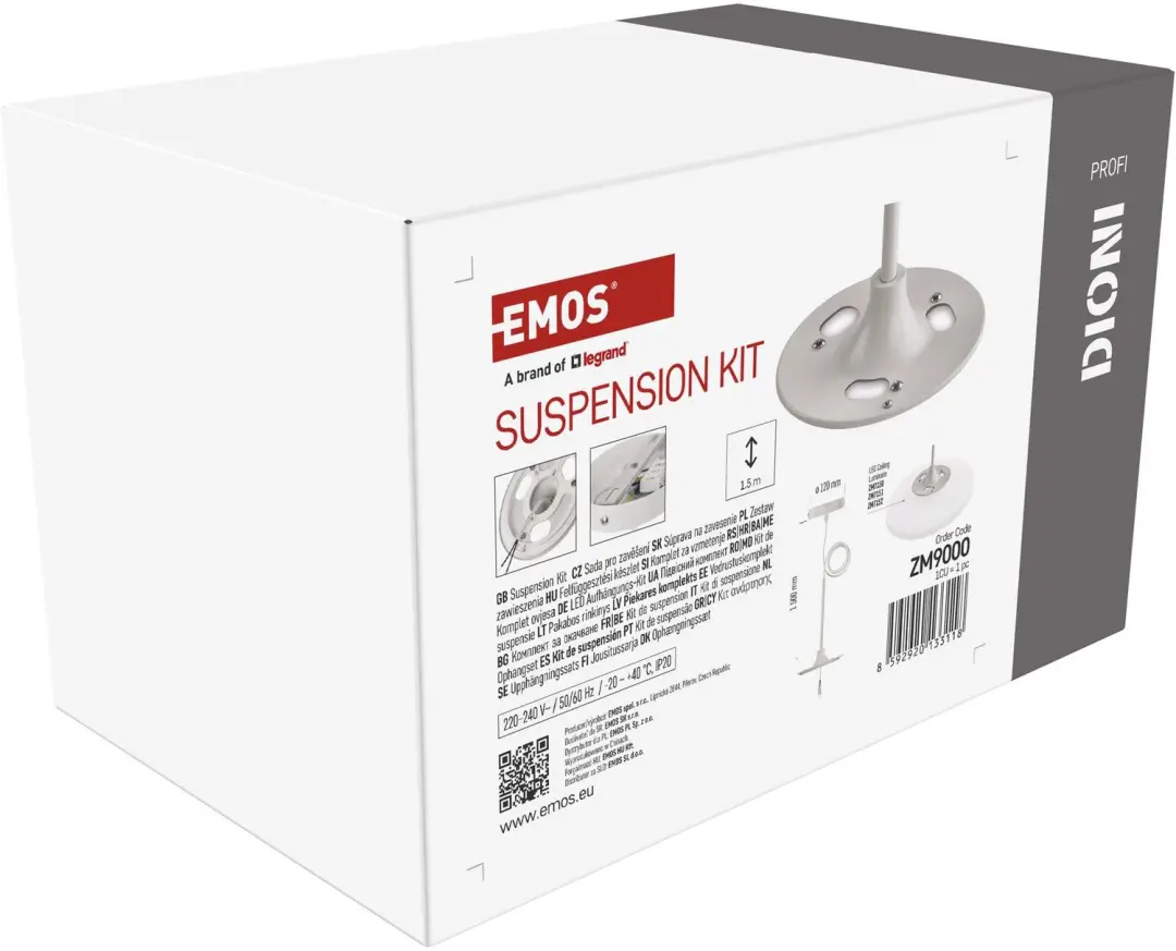 EMOS Ophangset voor LED-lamp ZM9000 - Wit - afbeelding 4 van 6
