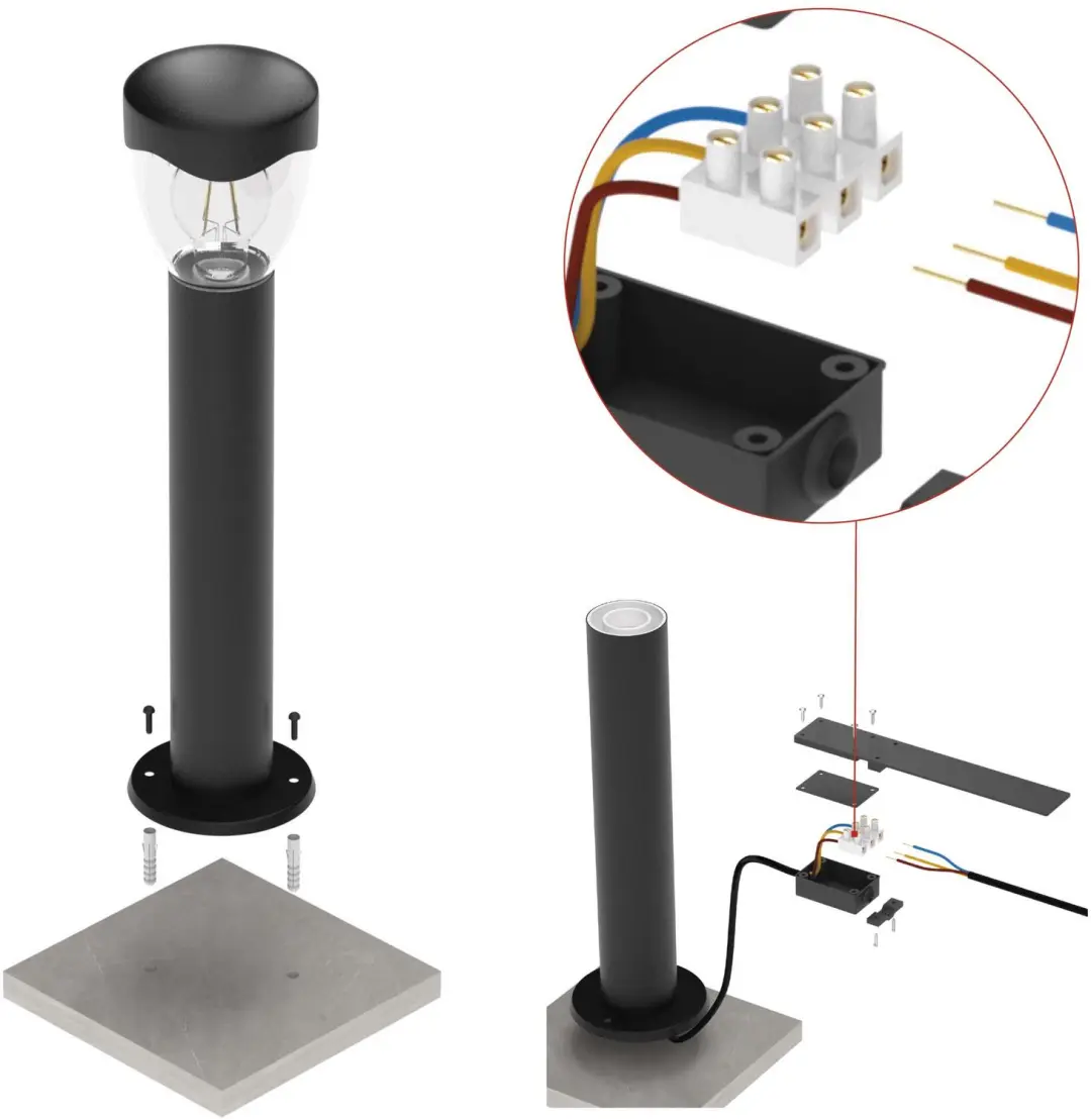 EMOS ARTEO Tuinpaallamp E27 15W - Antraciet - afbeelding 2 van 6