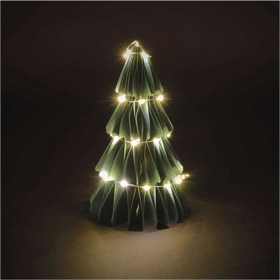EMOS Papieren kerstboom, 15 cm, voor binnenshuis, DCAW22