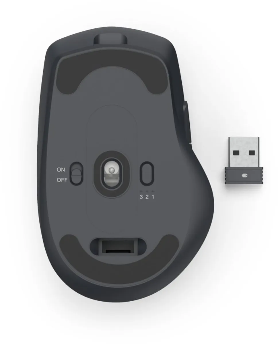 Hama WM-800 - Optische draadloze muis - 8 knoppen - 2.4 GHz RF & BT - Stil - Oplaadbaar - Zwart