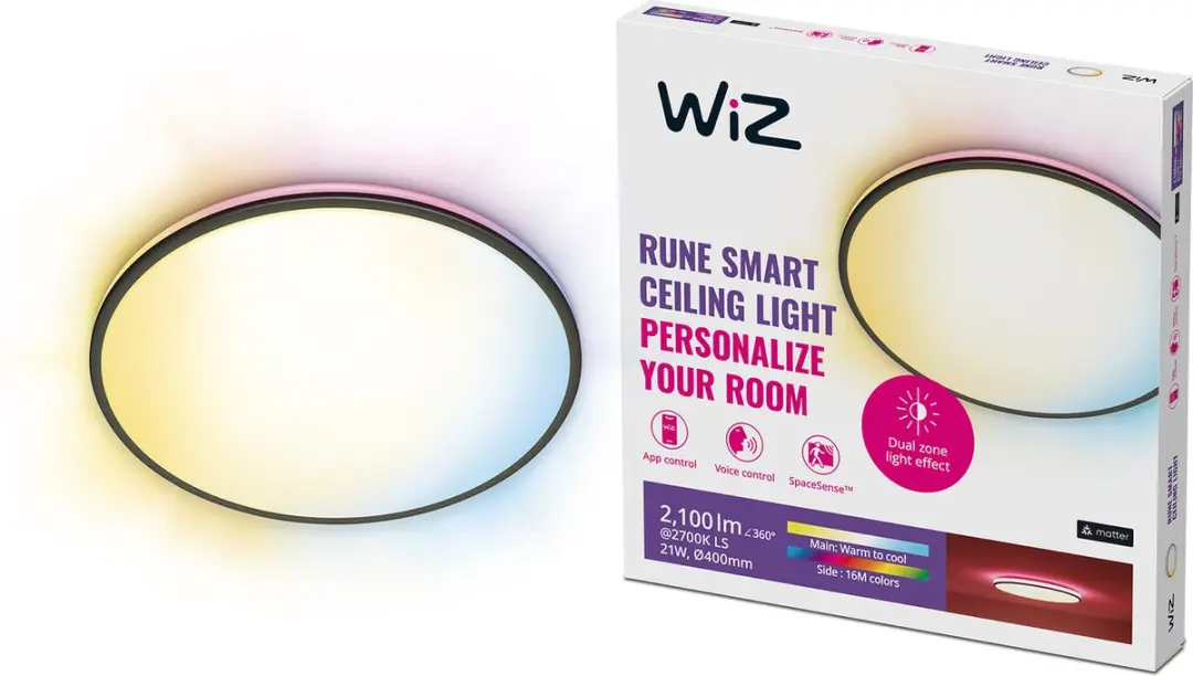 WiZ Plafondlamp Rune Zwart
