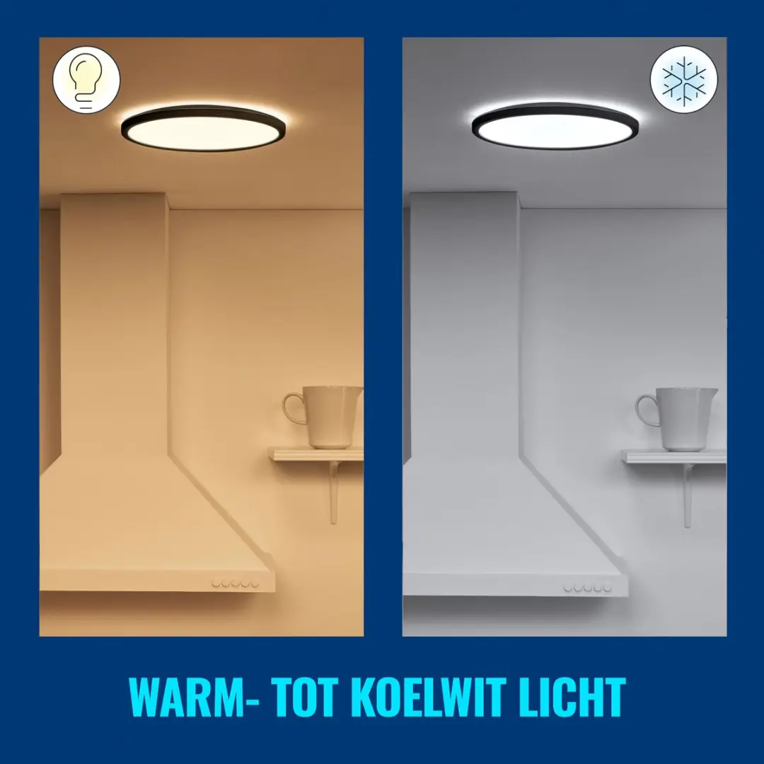 WiZ SuperSlim Plafondlamp 22W - 43cm - Zwart - afbeelding 5 van 6