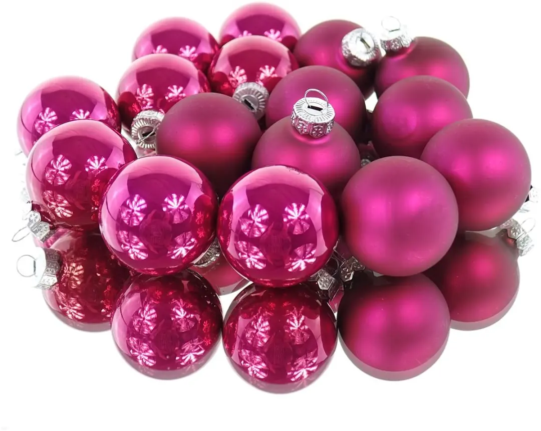 Kerstballen glas d3,5 cm pink 16 st