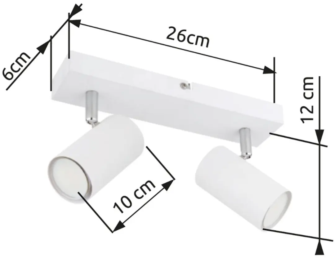 Globo Robby 57911-2W Plafondspot - 2-lichts GU10 - Wit - afbeelding 4 van 6