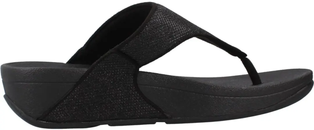 FitFlop Lulu Shimmerglitz Toe-Post Sandals Dames Sandalen - Zwart - afbeelding 3 van 6