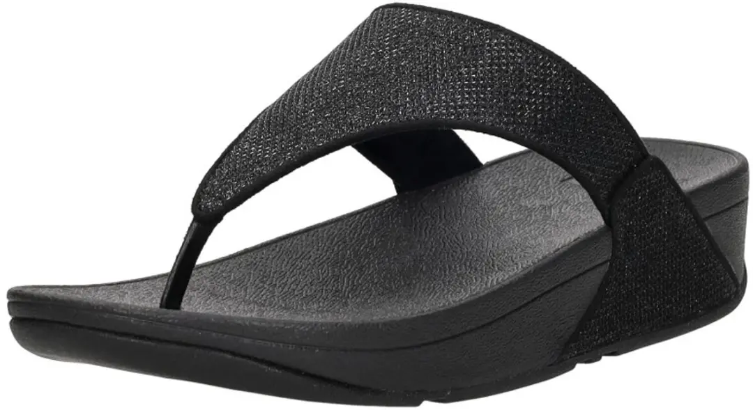 FitFlop Lulu Shimmerglitz Toe-Post Sandals Dames Sandalen - Zwart - afbeelding 5 van 6