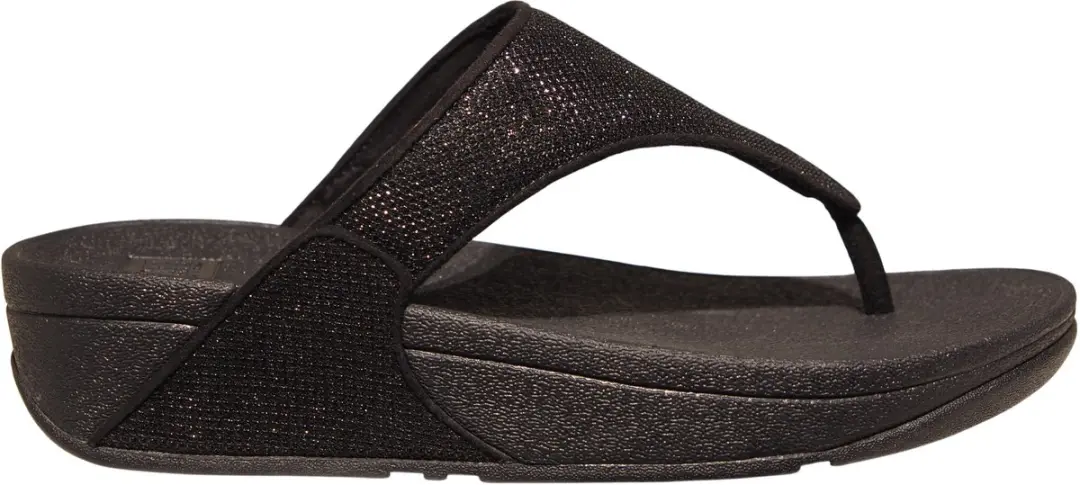 FitFlop Lulu Shimmerglitz Toe-Post Sandals Dames Sandalen - Zwart - afbeelding 2 van 6