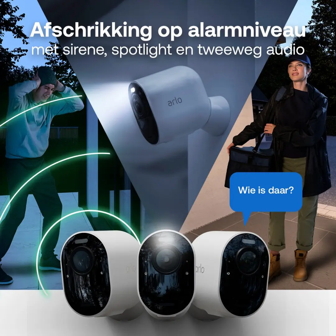 Arlo Pro 6 2K VMC4470P-100EUS Beveiligingscamera - 4x - Wit - afbeelding 4 van 6