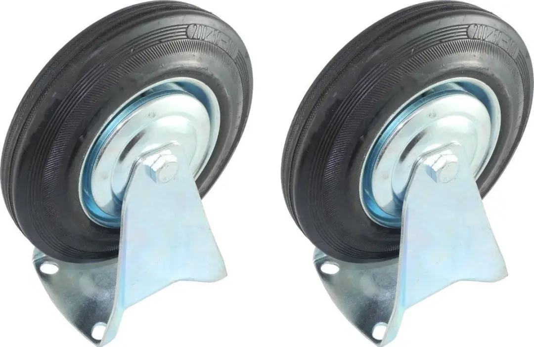 Set van 2 Bokwielen Transportwielen 200mm