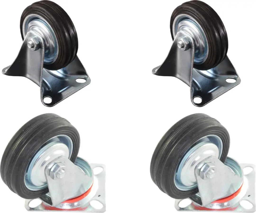 Set van 4 transportwielen 75mm