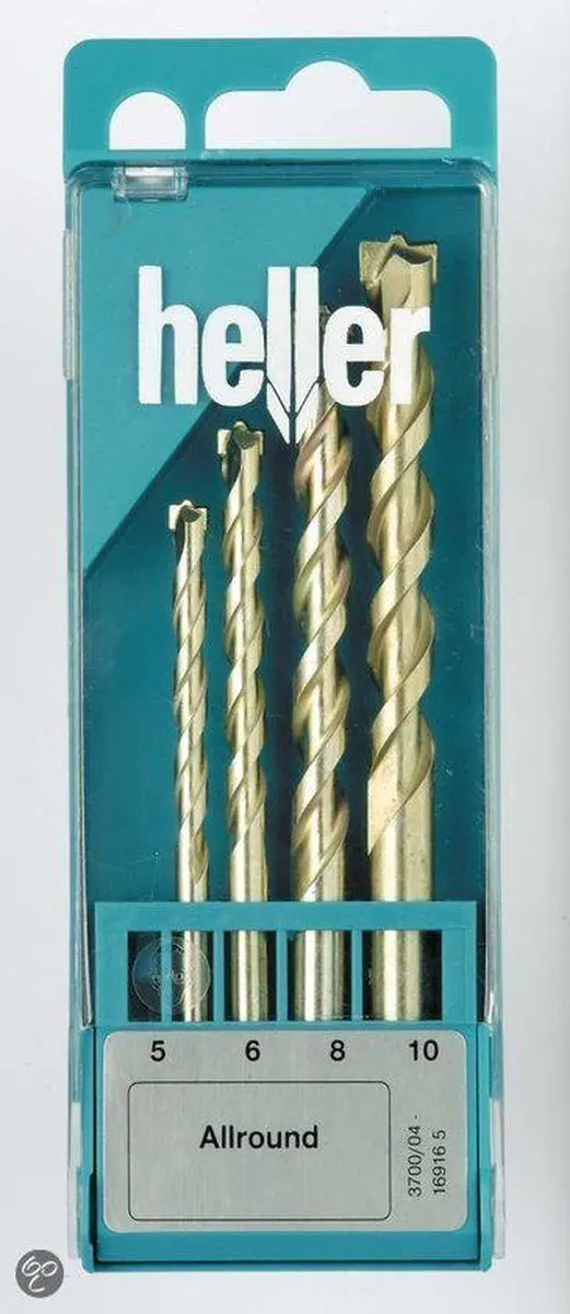 Heller 16916 AllRound universele boorset 4-delig 5-6-8-10 mm glas