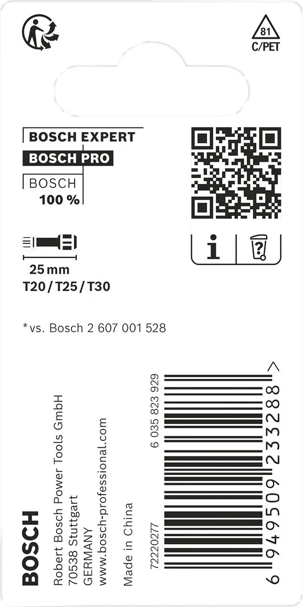 Bosch Professional PRO Torx Slagmoerbits T20/T25/T30 - 3-delig - afbeelding 6 van 6