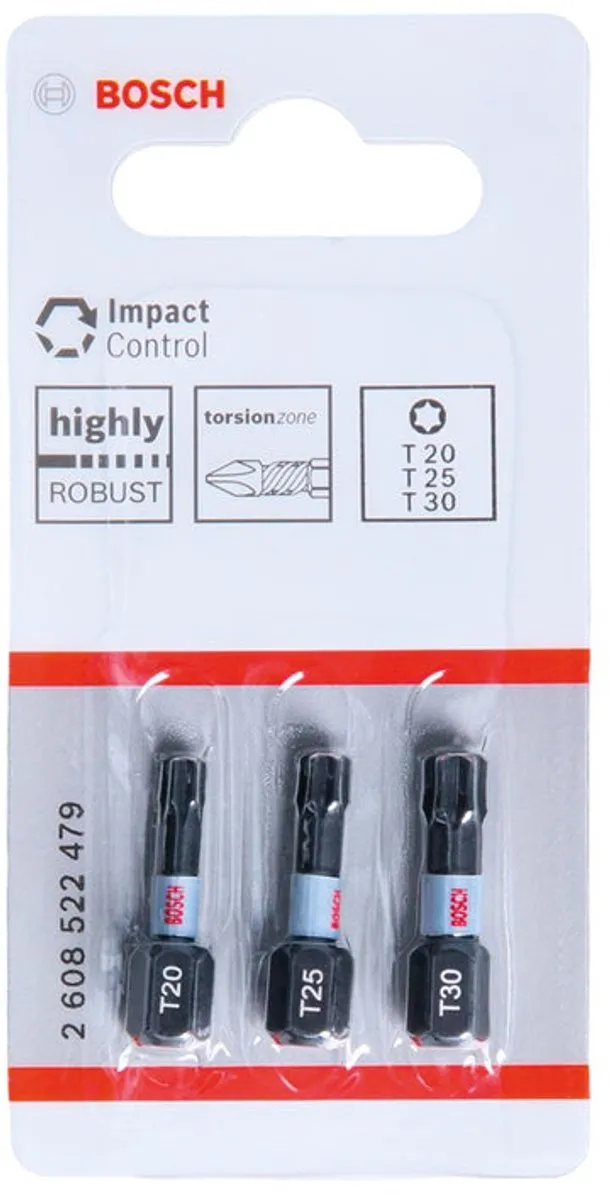 Bosch Professional PRO Torx Slagmoerbits T20/T25/T30 - 3-delig
