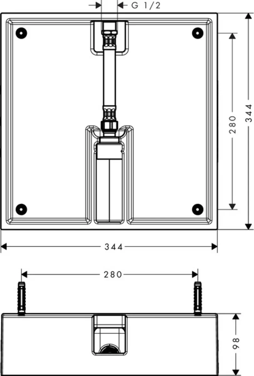 Hansgrohe Raindance E Inbouwdeel 26254180 - Chroom - afbeelding 5 van 5