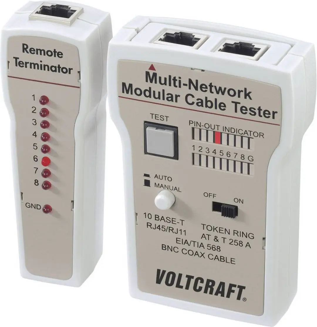 Voltcraft CT-2 Kabeltester - RJ-45, BNC, RJ-11 - afbeelding 3 van 5