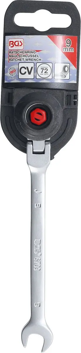 BGS technic 6709 Ratelring Steeksleutel Buigbaar 9 mm - afbeelding 2 van 5