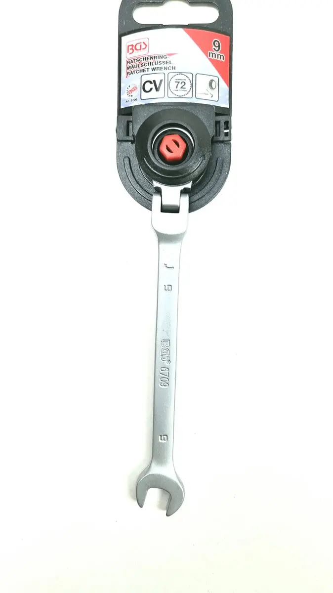 BGS technic 6709 Ratelring Steeksleutel Buigbaar 9 mm - afbeelding 4 van 5