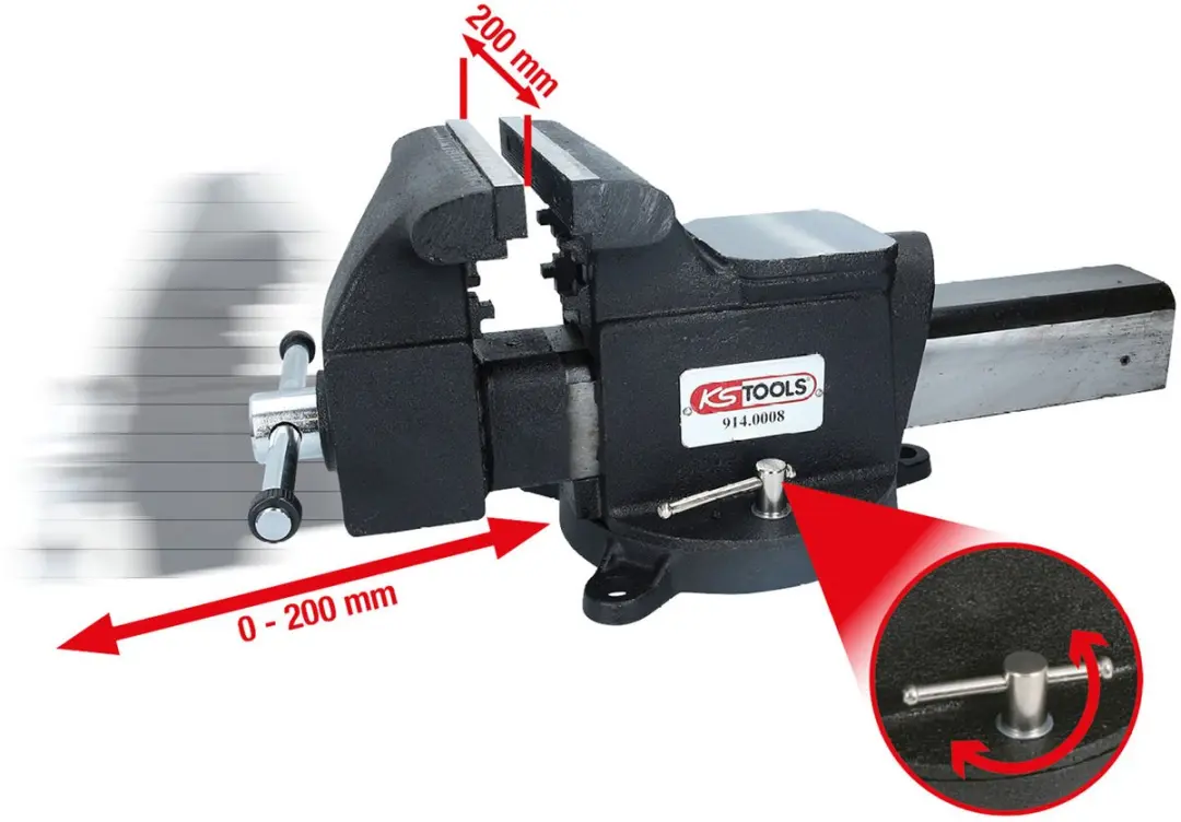 KS Tools 914.0008 Bankschroef - 200mm - afbeelding 4 van 6