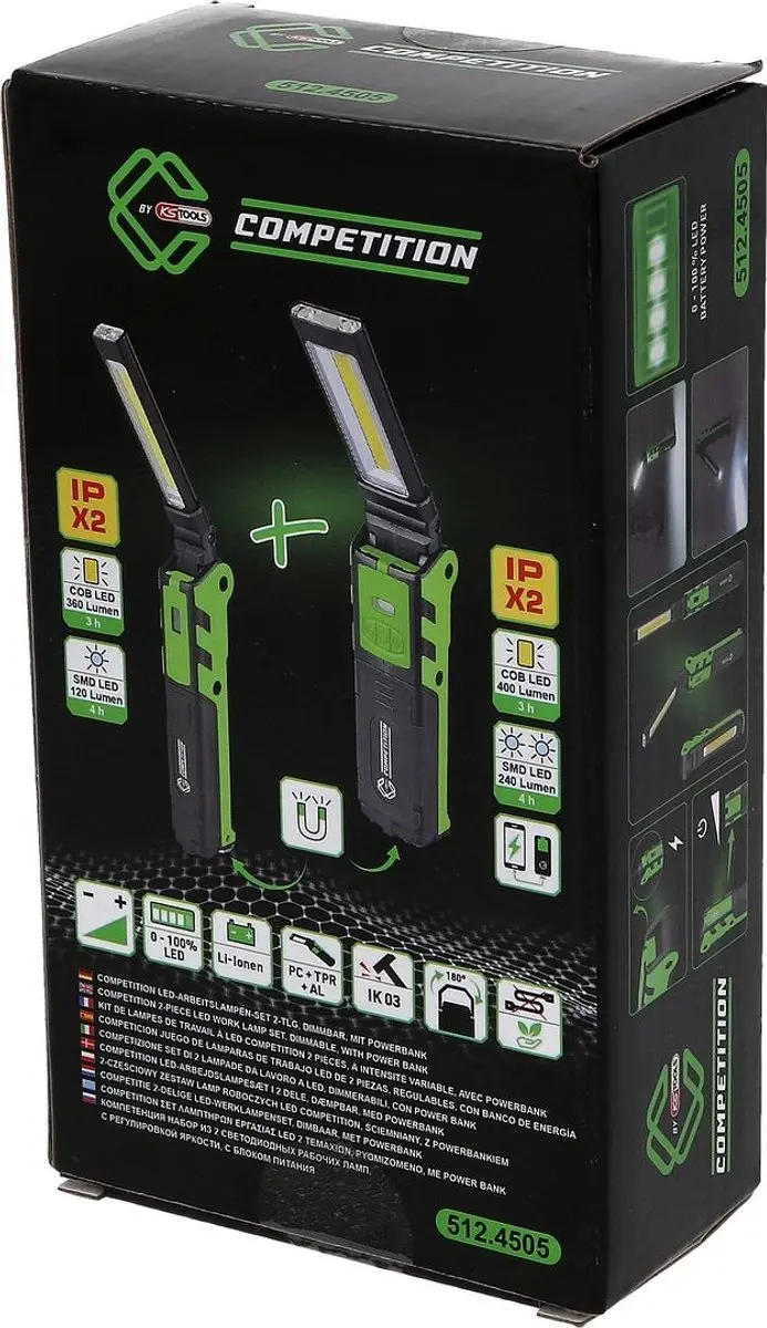 KS Tools 512.4505 LED Werklicht Set - 2-delig - afbeelding 3 van 6
