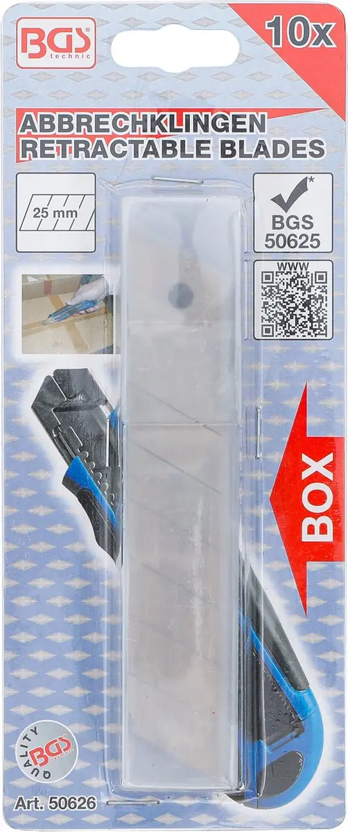 BGS 50626 Afbreekmessen 25mm voor Stanleymes - 10 stuks - afbeelding 4 van 4