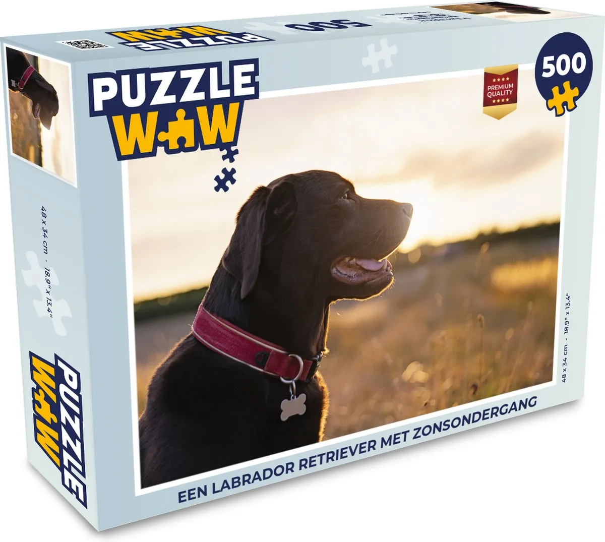 PuzzleWow Labrador Retriever Zonsondergang Legpuzzel 500 Stuks