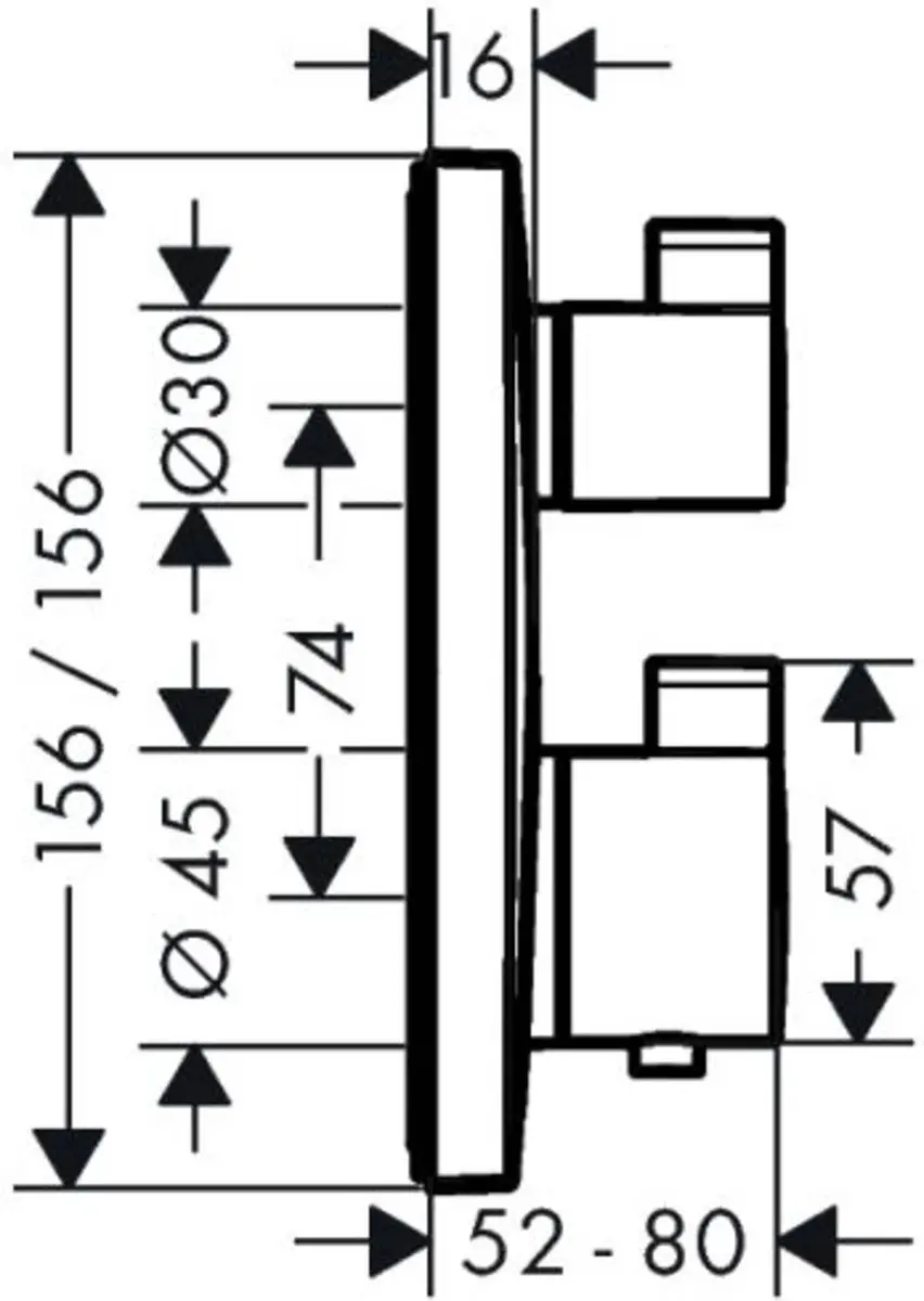 Hansgrohe Ecostat Square 15714000 Thermostaat Afbouwdeel - Chroom - afbeelding 2 van 2
