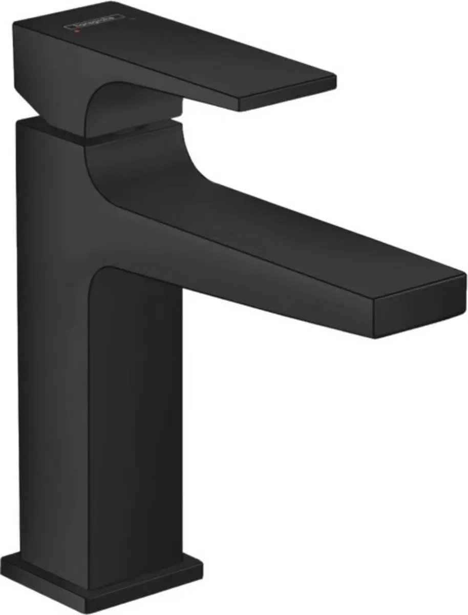 hansgrohe Metropol ééngreeps wastafelmengkraan 110 met afvoerplug mat zwart