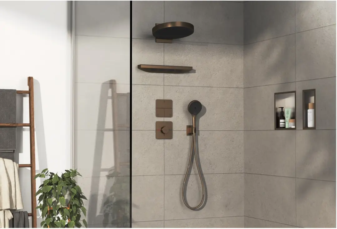 Hansgrohe ShowerSelect Comfort Q 15587140 Stopkraan - Brons - afbeelding 3 van 3