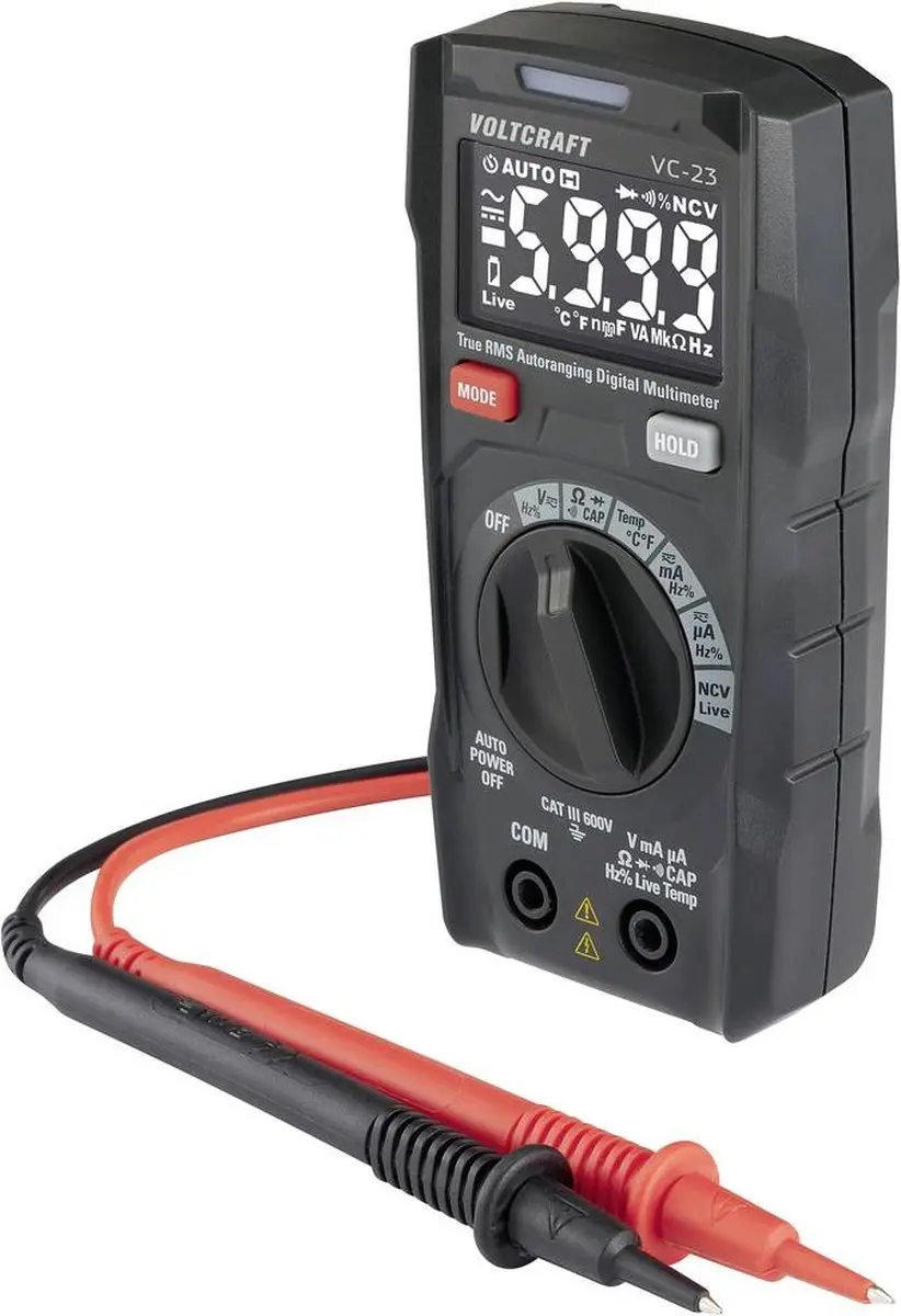 Voltcraft VC-23 Multimeter - CAT III 600V - 6000 counts - afbeelding 3 van 4