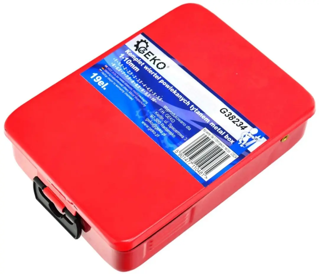 GEKO Titanium Gecoate Metaalborenset 19-delig 1-10mm HSS - afbeelding 4 van 6