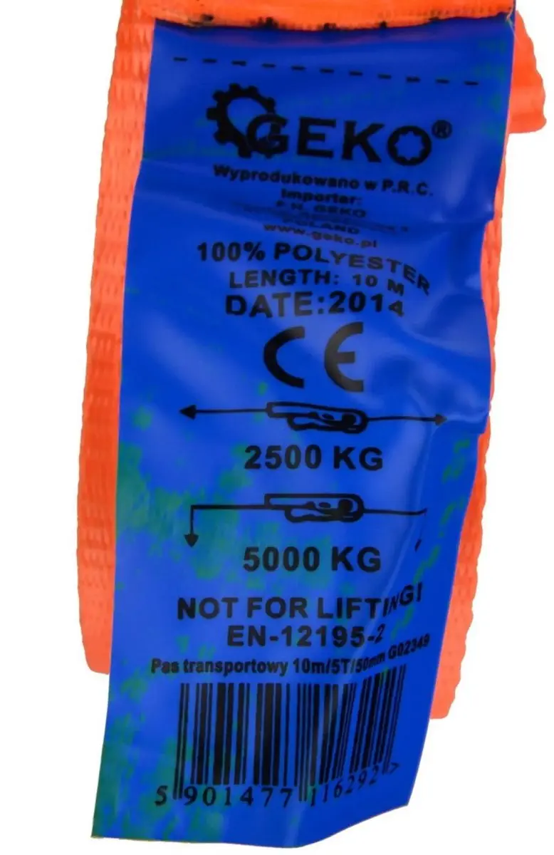 GEKO Spanband 10m - 5000 kg - Blauw - afbeelding 5 van 6