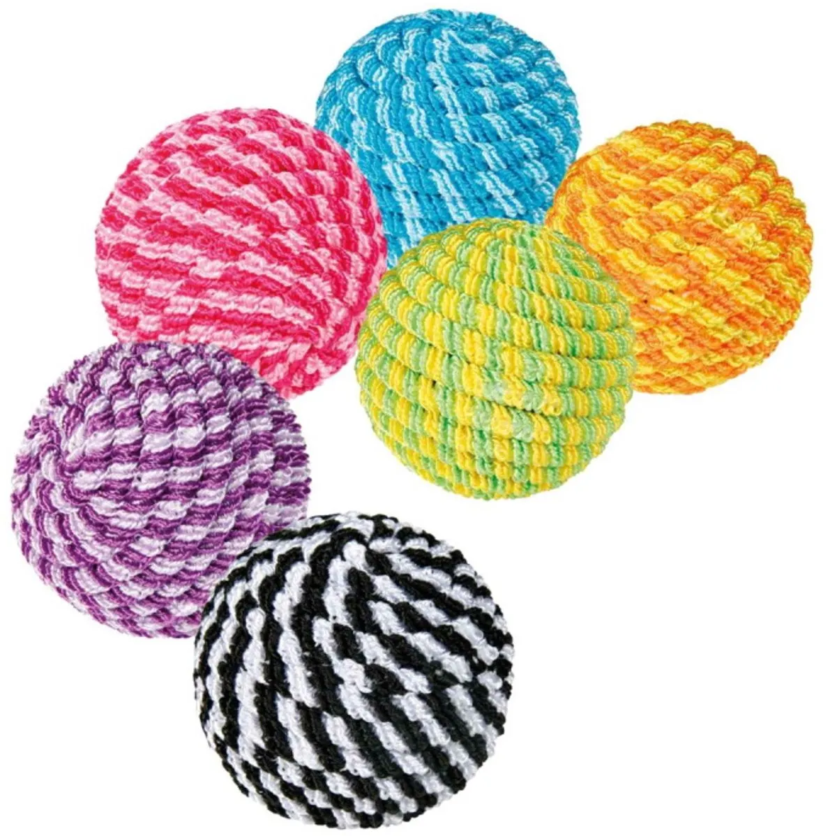 Trixie Spiraalballen met Ratels 6 Stuks