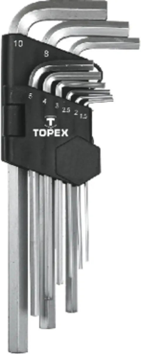 Topex Inbussleutelset 1,5-10 mm 9 stuks - afbeelding 6 van 6